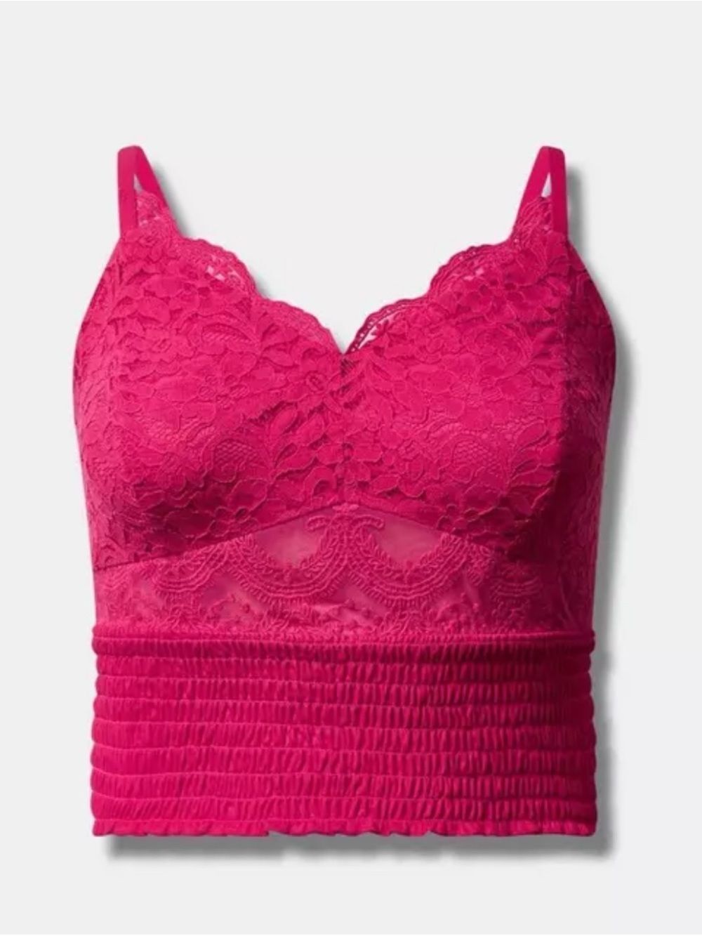 Torrid V-Neck Lace Smocked Sleeveless Crop Top